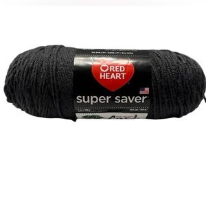 Red Heart Super Saver Acrylic Yarn. 364 yds Charcoal NWT